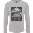 Pool Shark Snooker Player Mens Long Sleeve T-Shirt Sports Grey