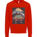 Pool Shark Snooker Player Mens Sweatshirt Jumper Bright Red