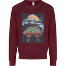 Pool Shark Snooker Player Mens Sweatshirt Jumper Maroon