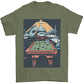 Pool Shark Snooker Player Mens T-Shirt 100% Cotton Military Green