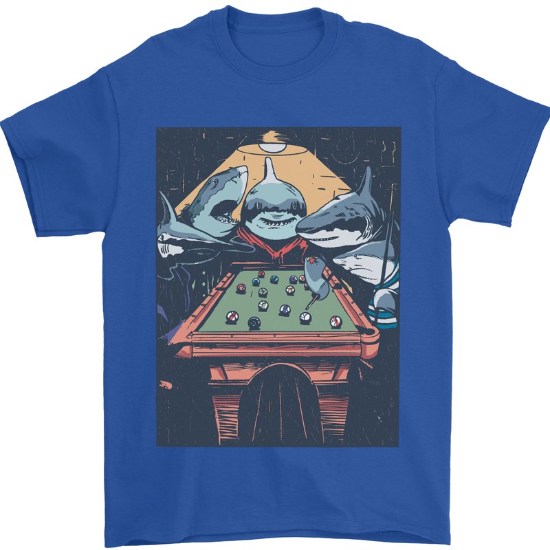 Pool Shark Snooker Player Mens T-Shirt 100% Cotton Royal Blue