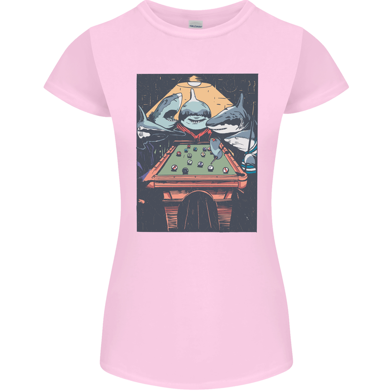 Pool Shark Snooker Player Womens Petite Cut T-Shirt Light Pink