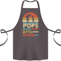 Pops Man Myth Legend Funny Fathers Day Cotton Apron 100% Organic Dark Grey
