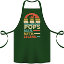 Pops Man Myth Legend Funny Fathers Day Cotton Apron 100% Organic Forest Green