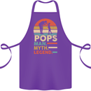 Pops Man Myth Legend Funny Fathers Day Cotton Apron 100% Organic Purple