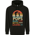 Pops Man Myth Legend Funny Fathers Day Mens 80% Cotton Hoodie Black