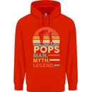 Pops Man Myth Legend Funny Fathers Day Mens 80% Cotton Hoodie Bright Red