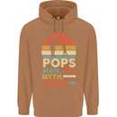 Pops Man Myth Legend Funny Fathers Day Mens 80% Cotton Hoodie Caramel Latte