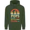 Pops Man Myth Legend Funny Fathers Day Mens 80% Cotton Hoodie Forest Green