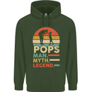 Pops Man Myth Legend Funny Fathers Day Mens 80% Cotton Hoodie Forest Green