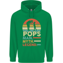Pops Man Myth Legend Funny Fathers Day Mens 80% Cotton Hoodie Irish Green
