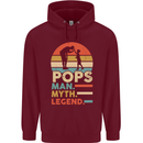 Pops Man Myth Legend Funny Fathers Day Mens 80% Cotton Hoodie Maroon