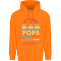 Pops Man Myth Legend Funny Fathers Day Mens 80% Cotton Hoodie Orange