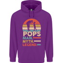 Pops Man Myth Legend Funny Fathers Day Mens 80% Cotton Hoodie Purple
