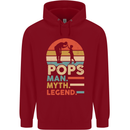 Pops Man Myth Legend Funny Fathers Day Mens 80% Cotton Hoodie Red