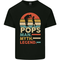 Pops Man Myth Legend Funny Fathers Day Mens Cotton T-Shirt Tee Top Black