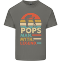 Pops Man Myth Legend Funny Fathers Day Mens Cotton T-Shirt Tee Top Charcoal