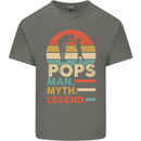 Pops Man Myth Legend Funny Fathers Day Mens Cotton T-Shirt Tee Top Charcoal
