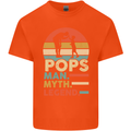 Pops Man Myth Legend Funny Fathers Day Mens Cotton T-Shirt Tee Top Orange