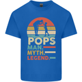 Pops Man Myth Legend Funny Fathers Day Mens Cotton T-Shirt Tee Top Royal Blue
