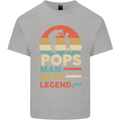 Pops Man Myth Legend Funny Fathers Day Mens Cotton T-Shirt Tee Top Sports Grey