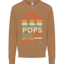 Pops Man Myth Legend Funny Fathers Day Mens Sweatshirt Jumper Caramel Latte