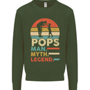 Pops Man Myth Legend Funny Fathers Day Mens Sweatshirt Jumper Forest Green