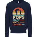 Pops Man Myth Legend Funny Fathers Day Mens Sweatshirt Jumper Navy Blue