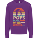 Pops Man Myth Legend Funny Fathers Day Mens Sweatshirt Jumper Purple
