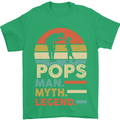 Pops Man Myth Legend Funny Fathers Day Mens T-Shirt Cotton Gildan Irish Green