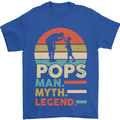 Pops Man Myth Legend Funny Fathers Day Mens T-Shirt Cotton Gildan Royal Blue