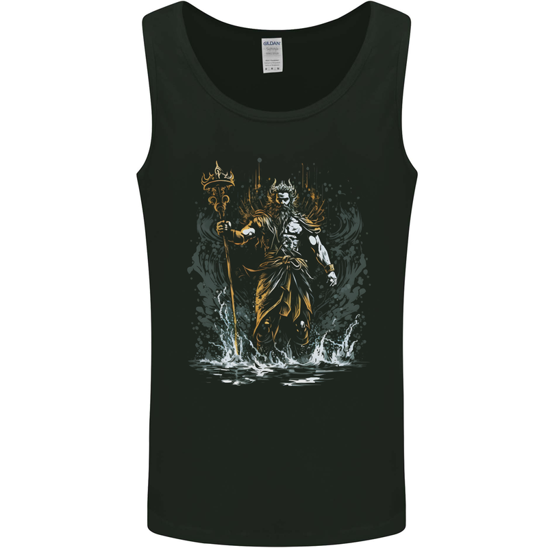Poseidon Greek God of Water Mythology Mens Vest Tank Top Black