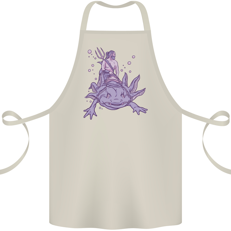 Poseidon Riding an Axaloti Cotton Apron 100% Organic Natural