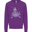 Poseidon Riding an Axaloti Kids Sweatshirt Jumper Purple