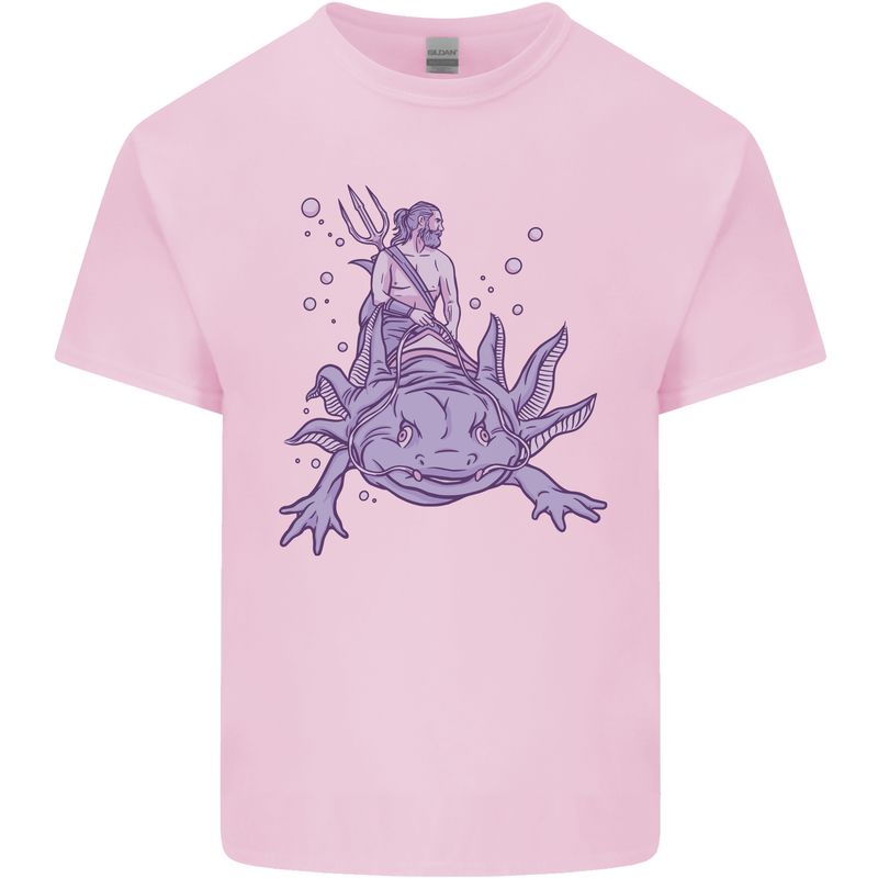 Poseidon Riding an Axaloti Kids T-Shirt Childrens Light Pink