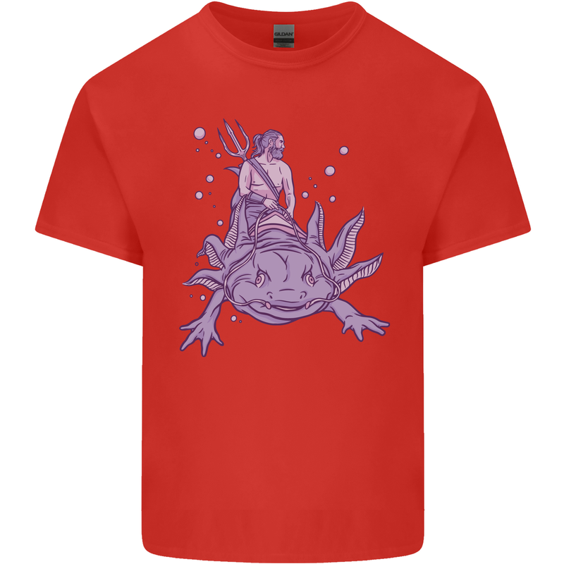 Poseidon Riding an Axaloti Kids T-Shirt Childrens Red