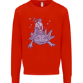 Poseidon Riding an Axaloti Mens Sweatshirt Jumper Bright Red