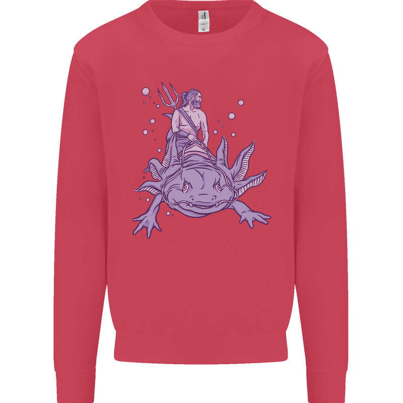 Poseidon Riding an Axaloti Mens Sweatshirt Jumper Heliconia