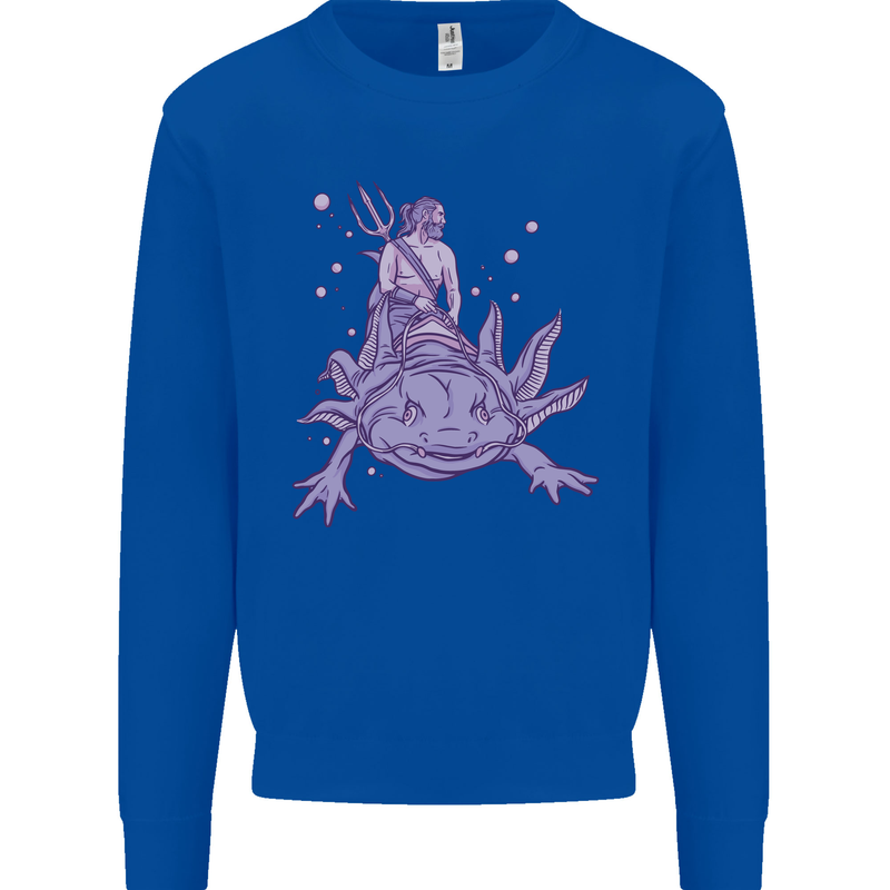 Poseidon Riding an Axaloti Mens Sweatshirt Jumper Royal Blue