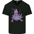 Poseidon Riding an Axaloti Mens V-Neck Cotton T-Shirt Black