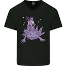 Poseidon Riding an Axaloti Mens V-Neck Cotton T-Shirt Black