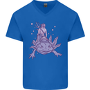 Poseidon Riding an Axaloti Mens V-Neck Cotton T-Shirt Royal Blue