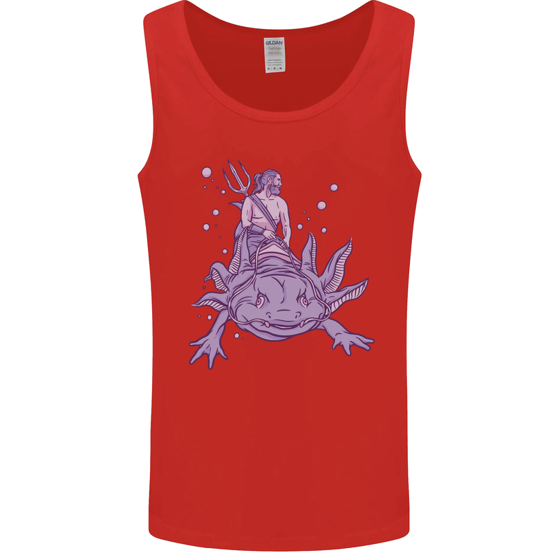 Poseidon Riding an Axaloti Mens Vest Tank Top Red