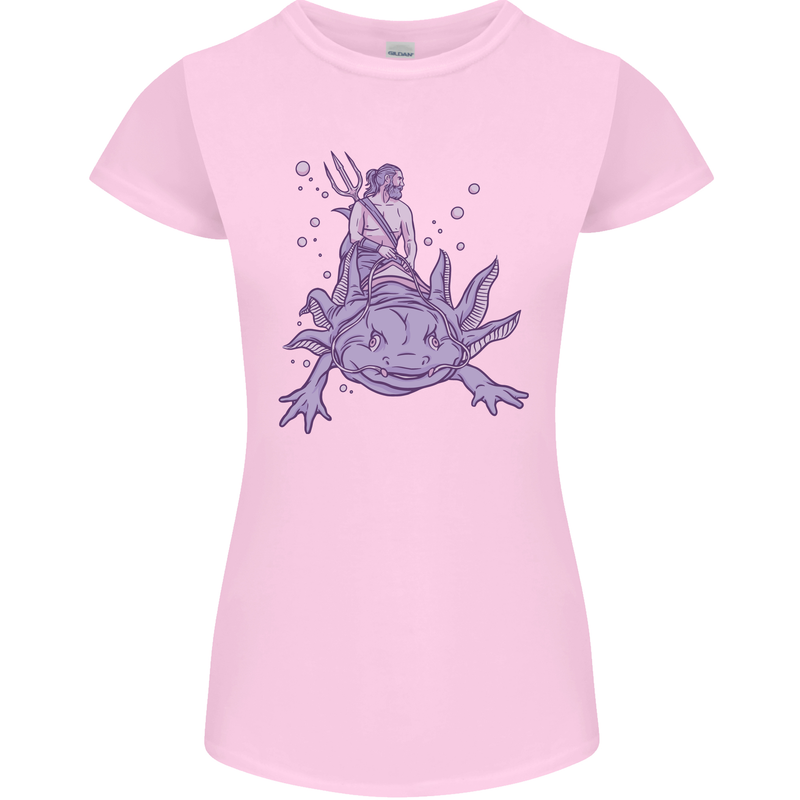 Poseidon Riding an Axaloti Womens Petite Cut T-Shirt Light Pink