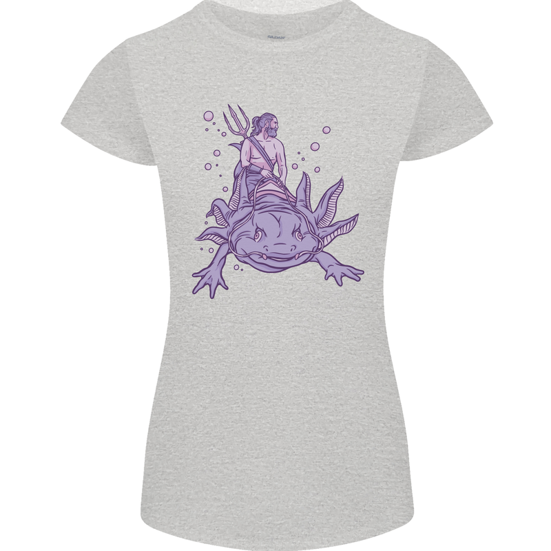 Poseidon Riding an Axaloti Womens Petite Cut T-Shirt Sports Grey