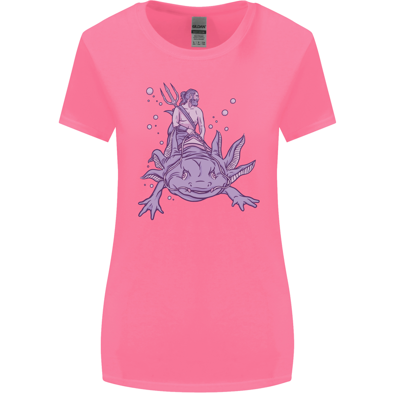 Poseidon Riding an Axaloti Womens Wider Cut T-Shirt Azalea