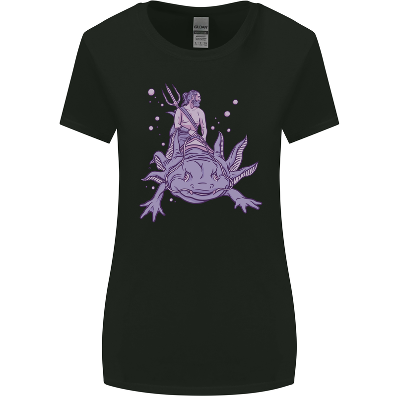 Poseidon Riding an Axaloti Womens Wider Cut T-Shirt Black