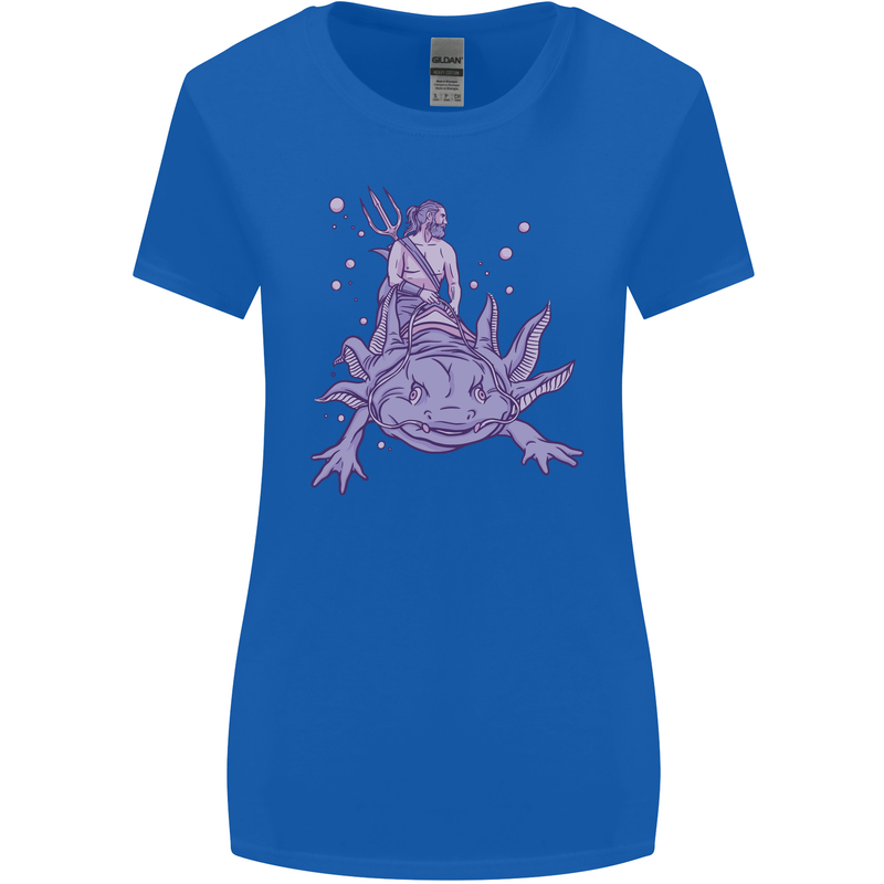 Poseidon Riding an Axaloti Womens Wider Cut T-Shirt Royal Blue