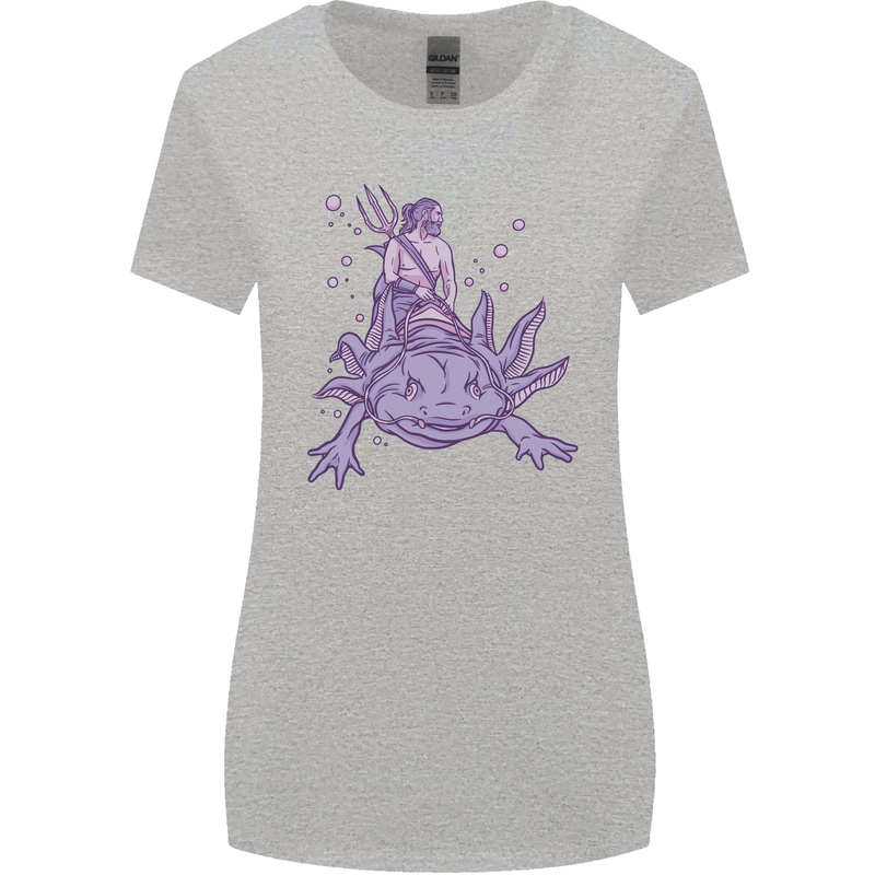 Poseidon Riding an Axaloti Womens Wider Cut T-Shirt Sports Grey