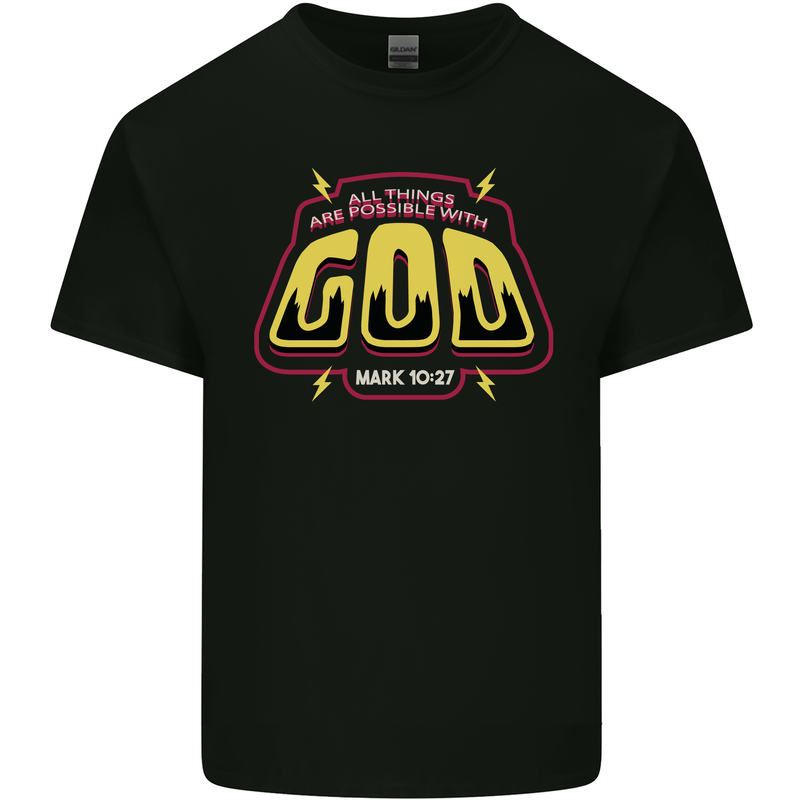 Possible With God Christianity Christian Kids T-Shirt Childrens Black